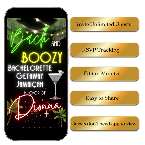 Editable Bach and Boozy Jamaica Getaway