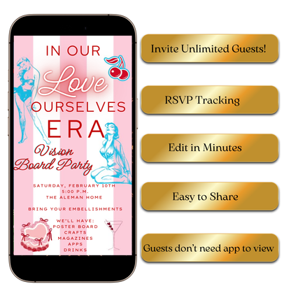 Event details slide with handwritten-note style captions and stickers
