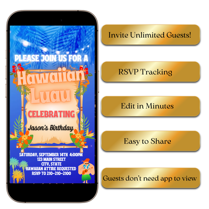 Island Tiki Party Video Invitation for Mobile Sharing
