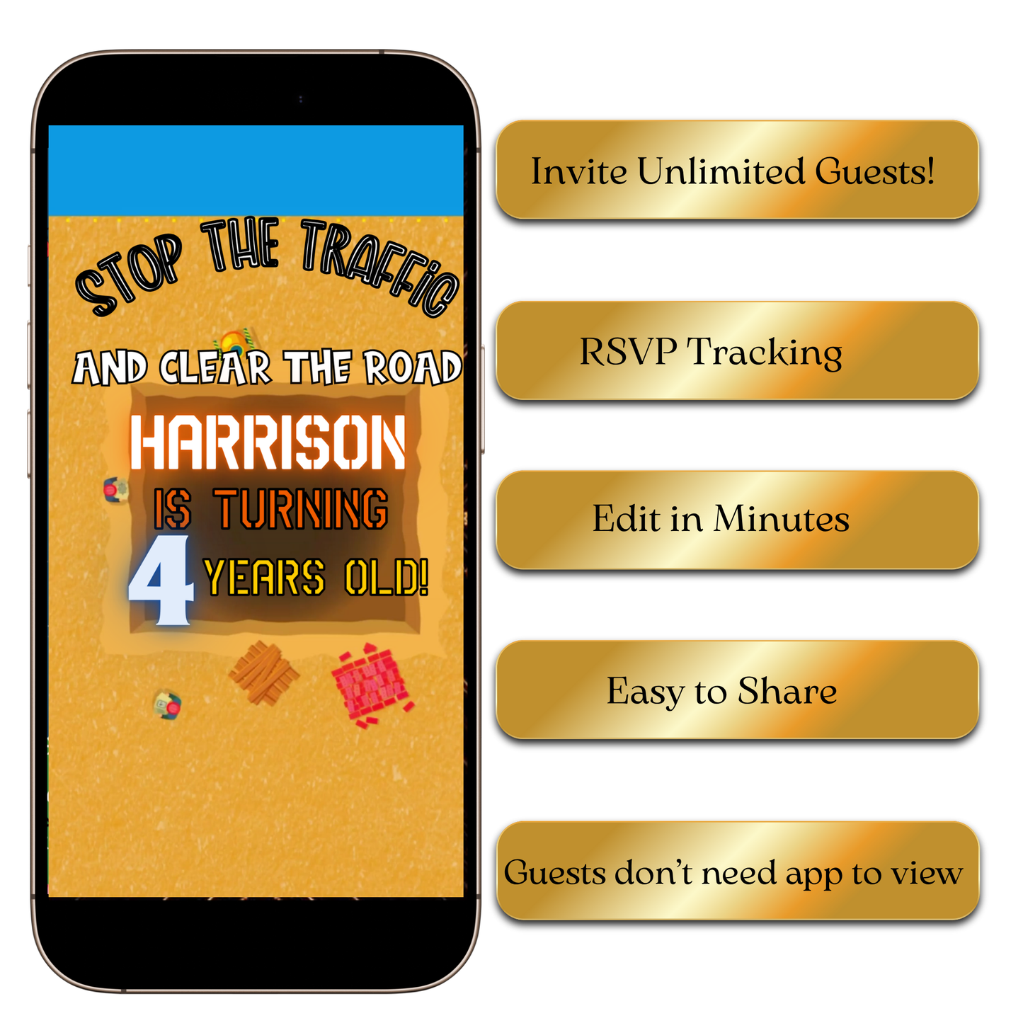 Stop the Traffic Party Invite Template