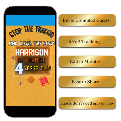 Stop the Traffic Party Invite Template