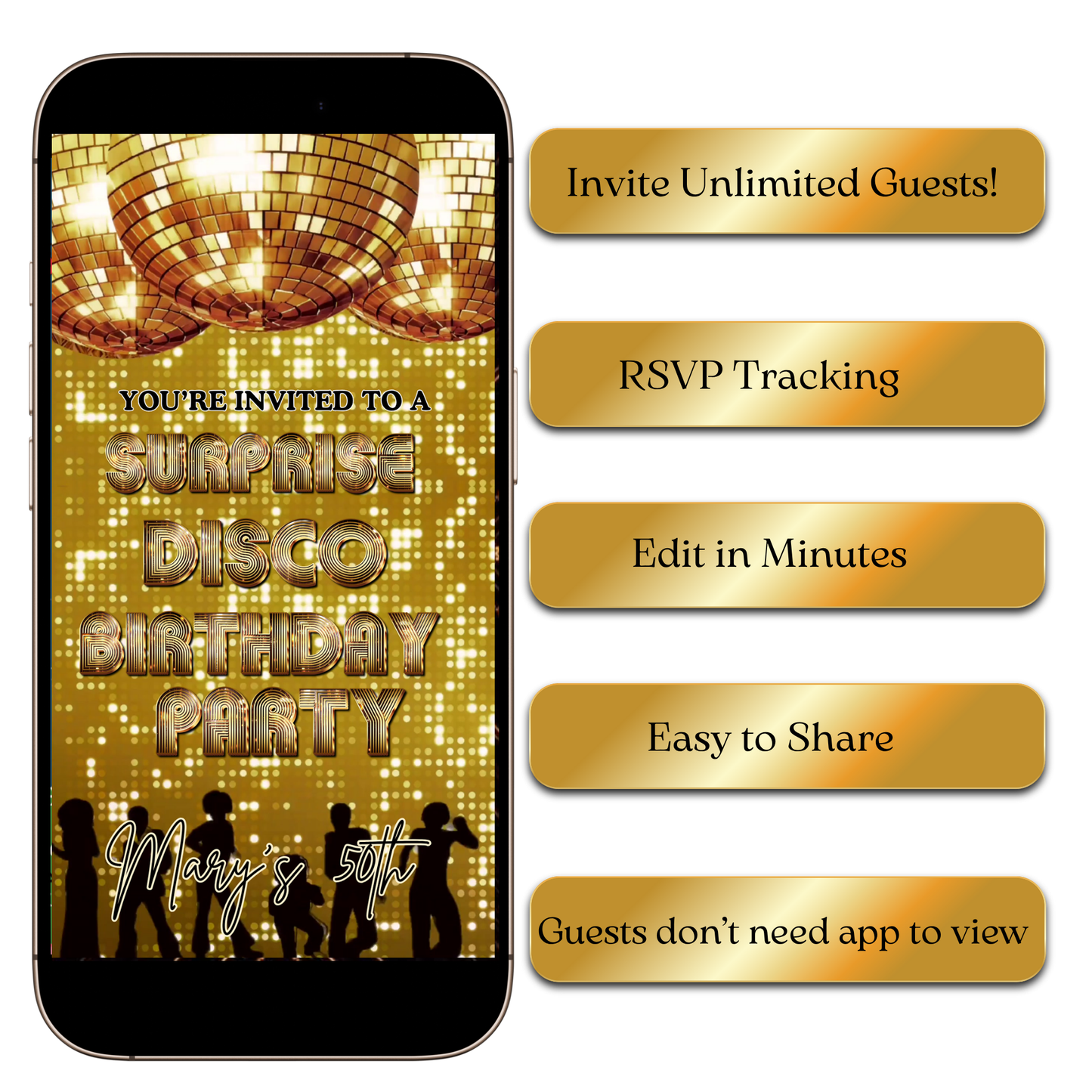 Boogie Night Party Evite Template