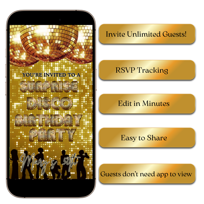 Boogie Night Party Evite Template