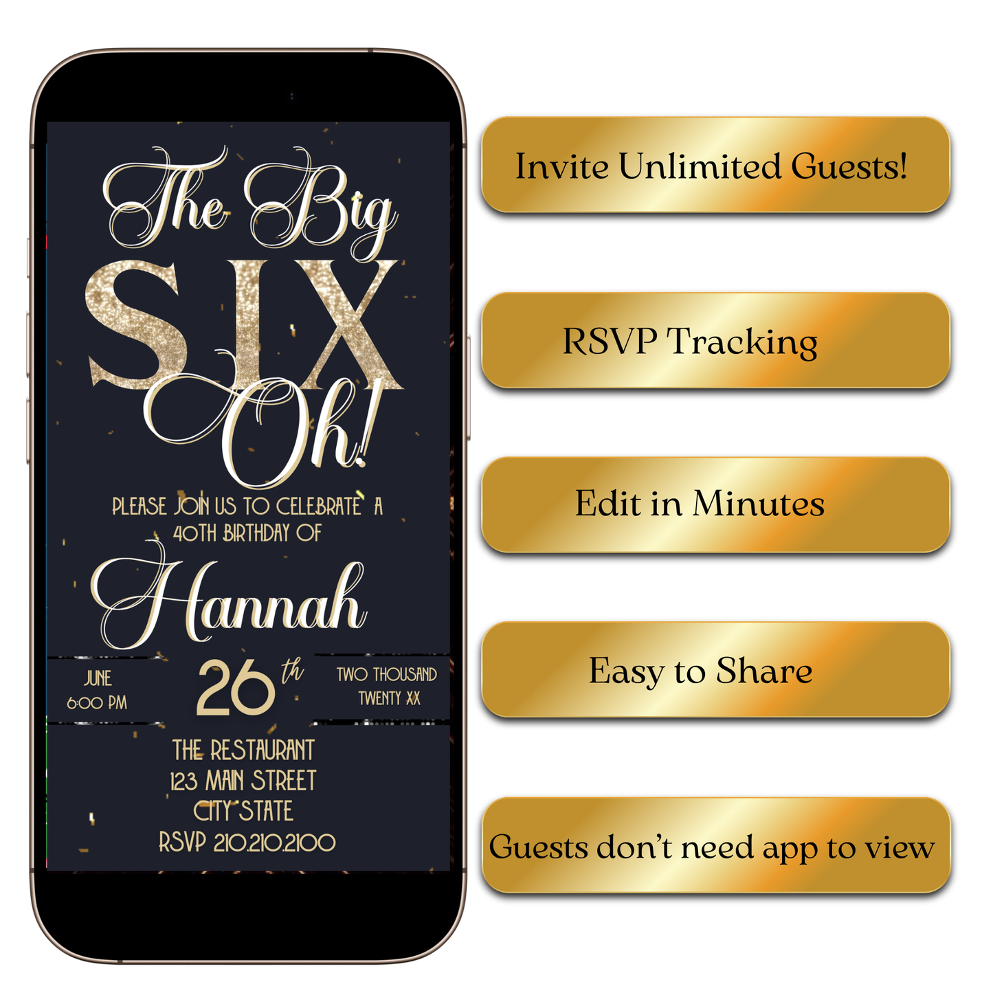 Digital milestone video invite for 60th birthday celebration