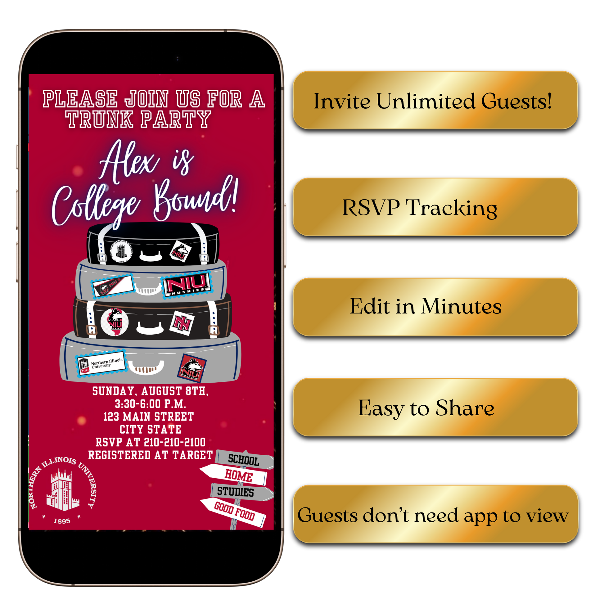 Digital College Bound Spirit Digital Video Invitation MP4 Invite