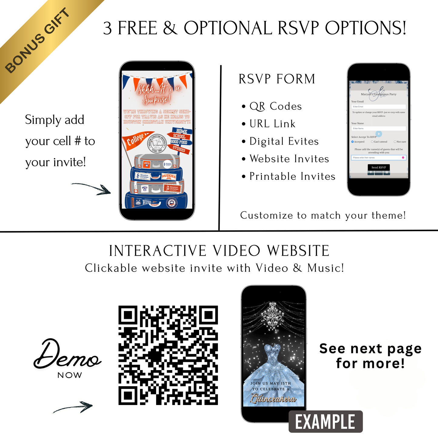 Bearbeitbare Videoeinladung der Houston Christian University | Digitale Einladung der HCU Huskies | Bearbeitbare Canva-Einladungsvorlage