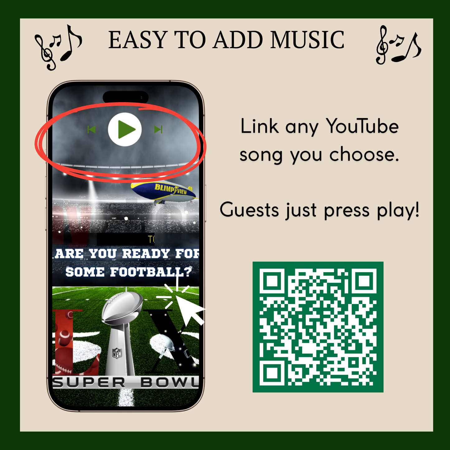 Super Bowl LX Video Invitation and RSVP Website | Game Day Party Invite | Digital Football Invite | Editable Online Template