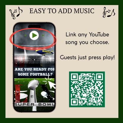 Super Bowl LX Video Invitation and RSVP Website | Game Day Party Invite | Digital Football Invite | Editable Online Template