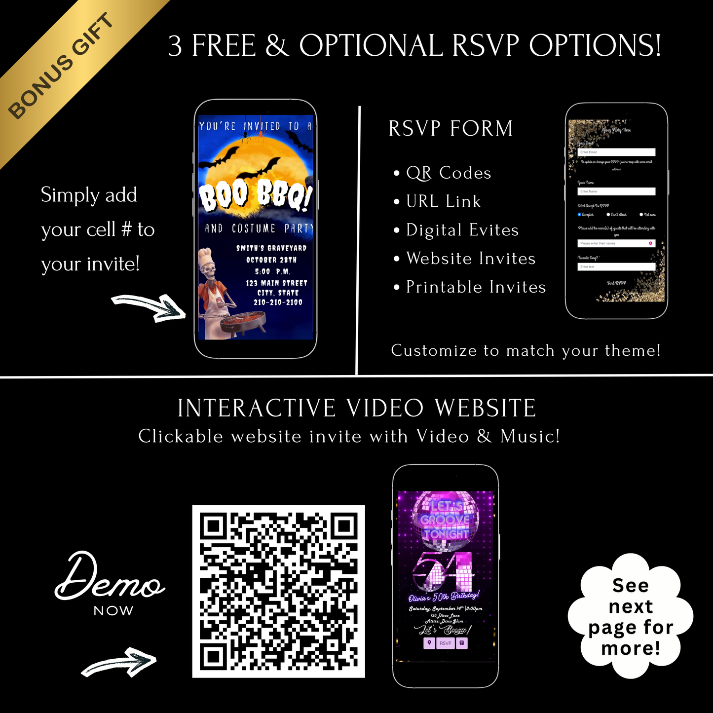 Halloween Video Invitation | Animated Halloween Digital Evite | Editable Canva Invite Template