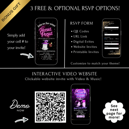 Halloween Video Invitation | Animated Halloween Digital Evite | Editable Canva Invite Template
