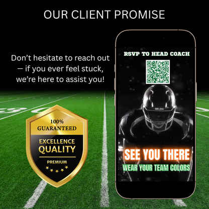 Super Bowl Video Invitation | Digital Football Game Day Invite | Editable Canva Template