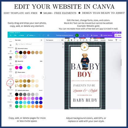 Polo Bear Baby Shower Invitation Website | Animated Baby Shower Invite with Rsvp tracking