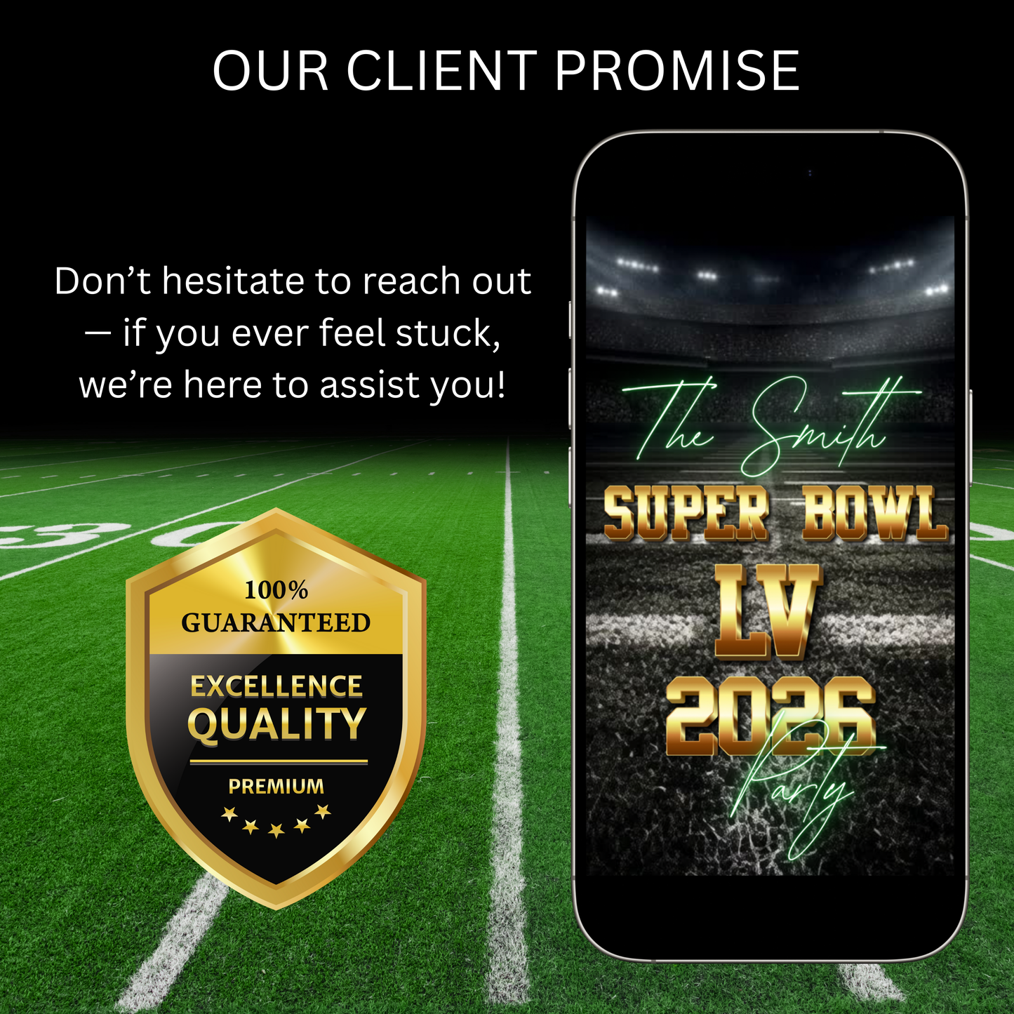 Super Bowl Video Invitation | Super BowlParty Digital Evite | Football Canva Template