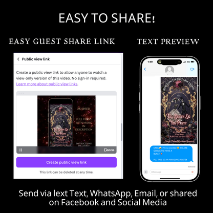 Halloween-Videoeinladung, animierte Halloween-Hochzeitseinladung, bearbeitbare mobile Halloween-Partyeinladung