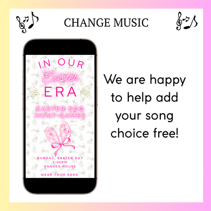 Easter Video Invitation, In my Easter Era Animated Invite, Digital Canva Template