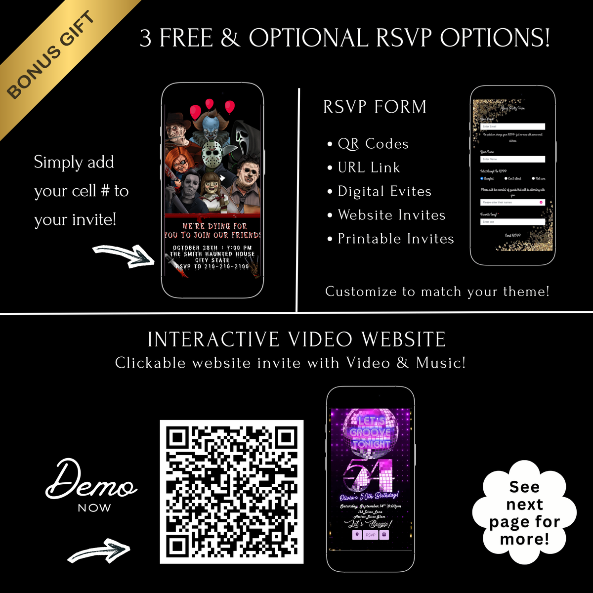 Halloween Video Invitation | Animated Halloween Digital Evite | Editable Canva Invite Template