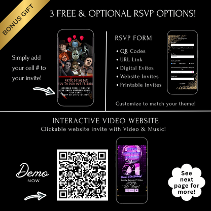 Halloween Video Invitation | Animated Halloween Digital Evite | Editable Canva Invite Template