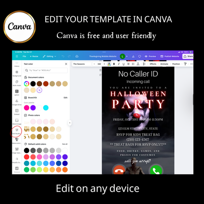 Halloween-Videoeinladung, bearbeitbare Einladung zum Thema „Schrei“