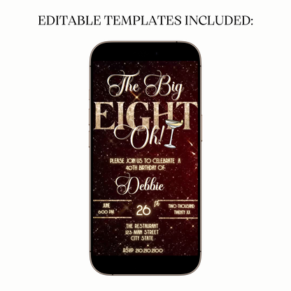 Golden Milestone Video Invitation for Mobile Sharing