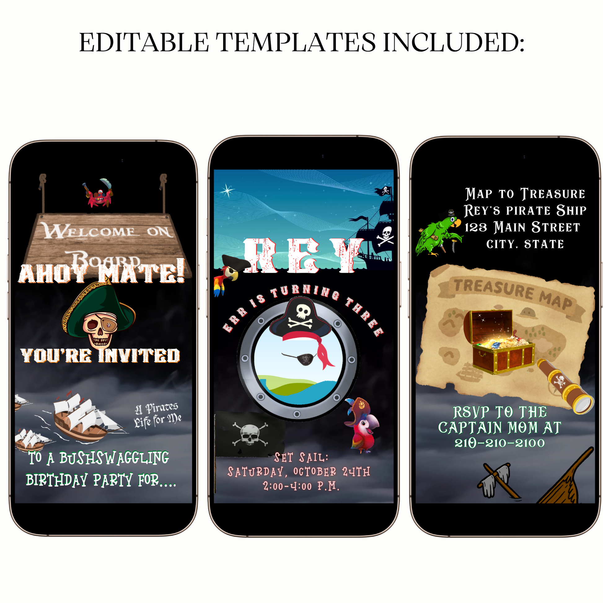 Digital Ahoy Matey Pirate Birthday Video Invitation