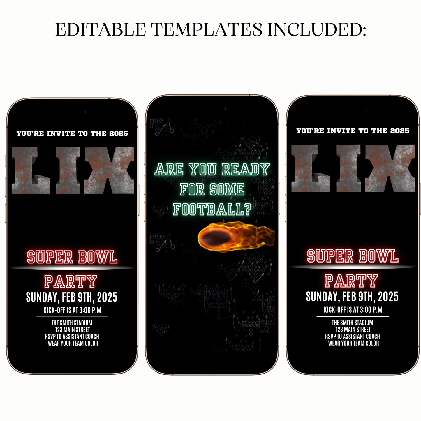 Digital Super Bowl LIX video invitation 2025