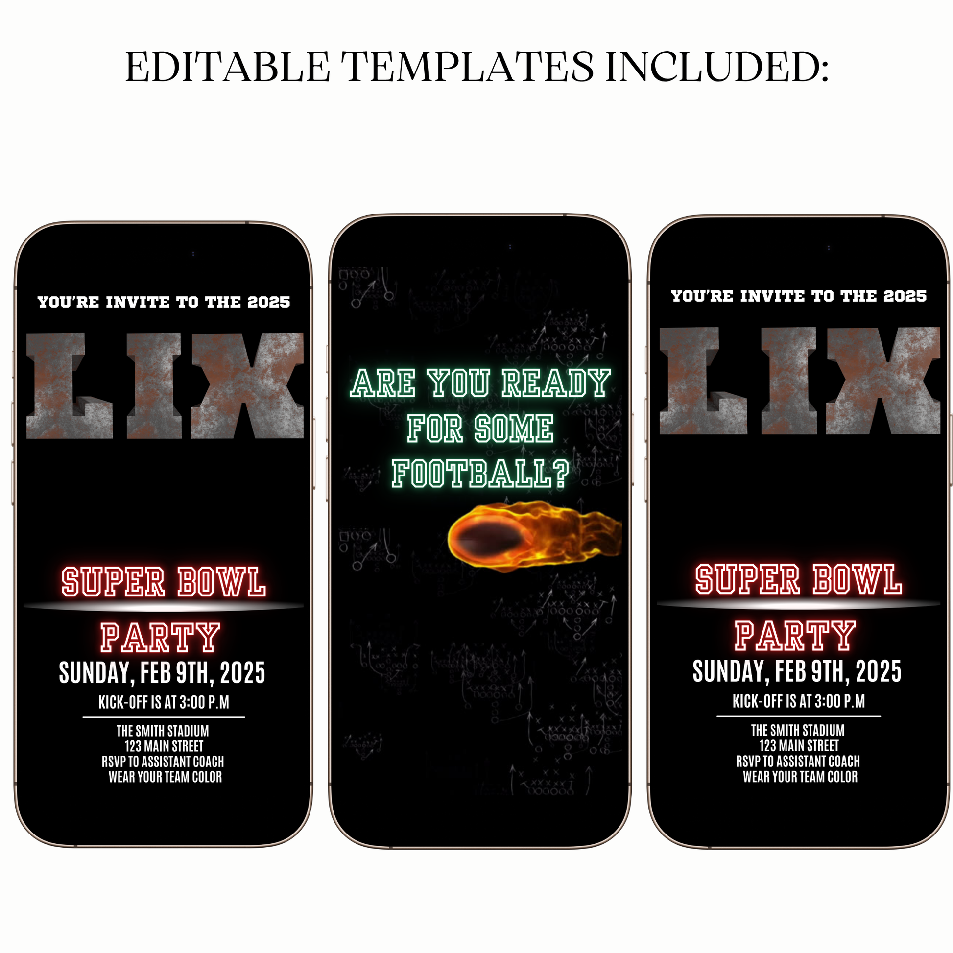 Digital Super Bowl LIX video invitation 2025