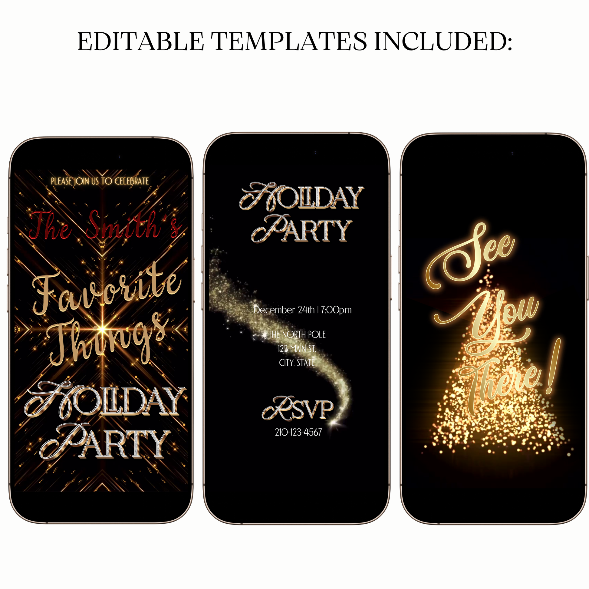 Animated Favorite Things Holiday Party Video Invitation – Elegant Christmas Celebration Evite Evite