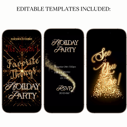 Animated Favorite Things Holiday Party Video Invitation – Elegant Christmas Celebration Evite Evite