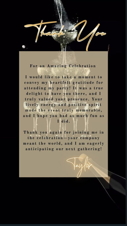 Editable luxury gold champagne 60th birthday birthday video invitation displayed on a mobile phone, featuring an animated vertical digital invite with music, created in Canva. This premium video invitation template is designed for sharing by text, email, and social media and works with an interactive RSVP website for easy guest response tracking.