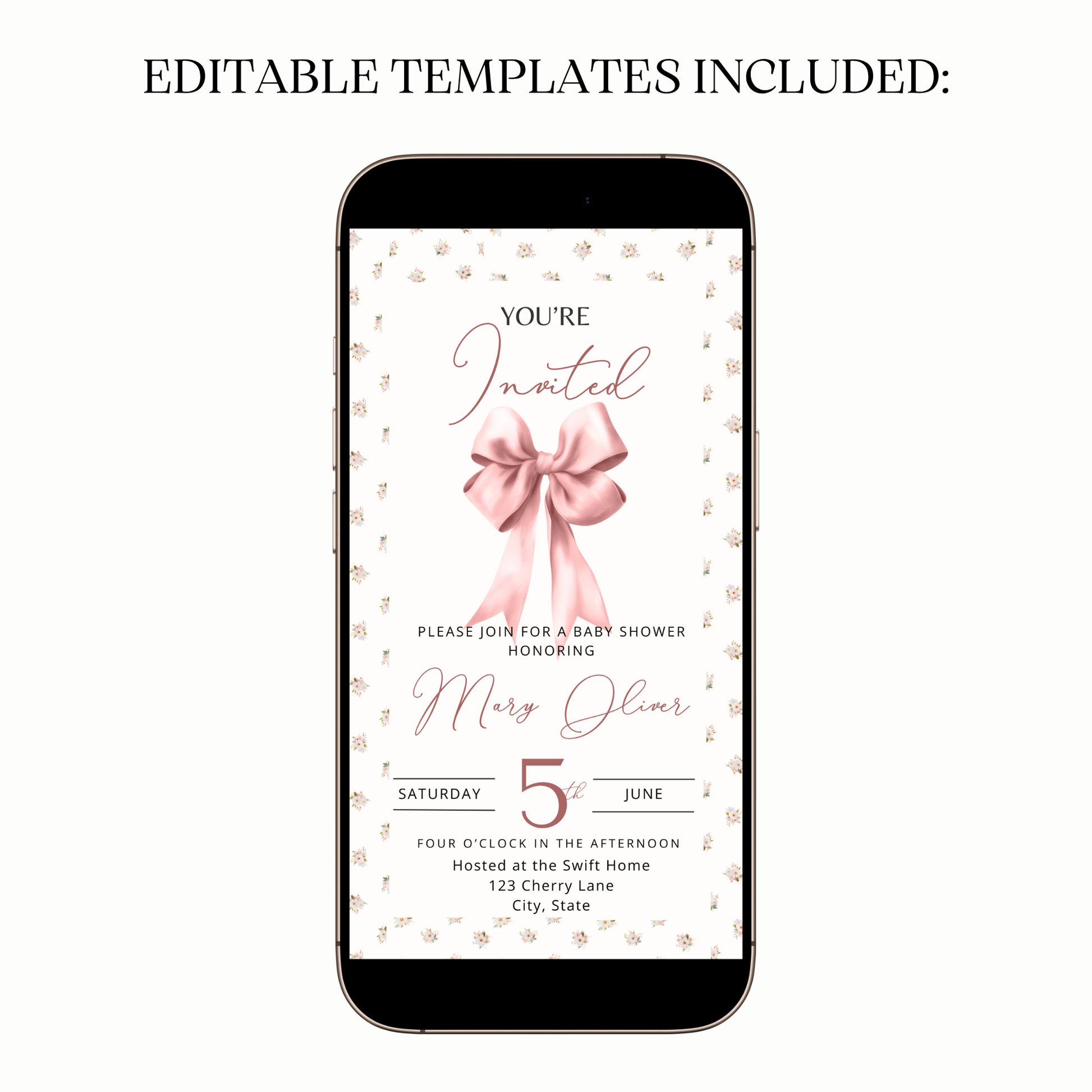 RSVP slide with minimalist icons and fine dividers on pink canvas