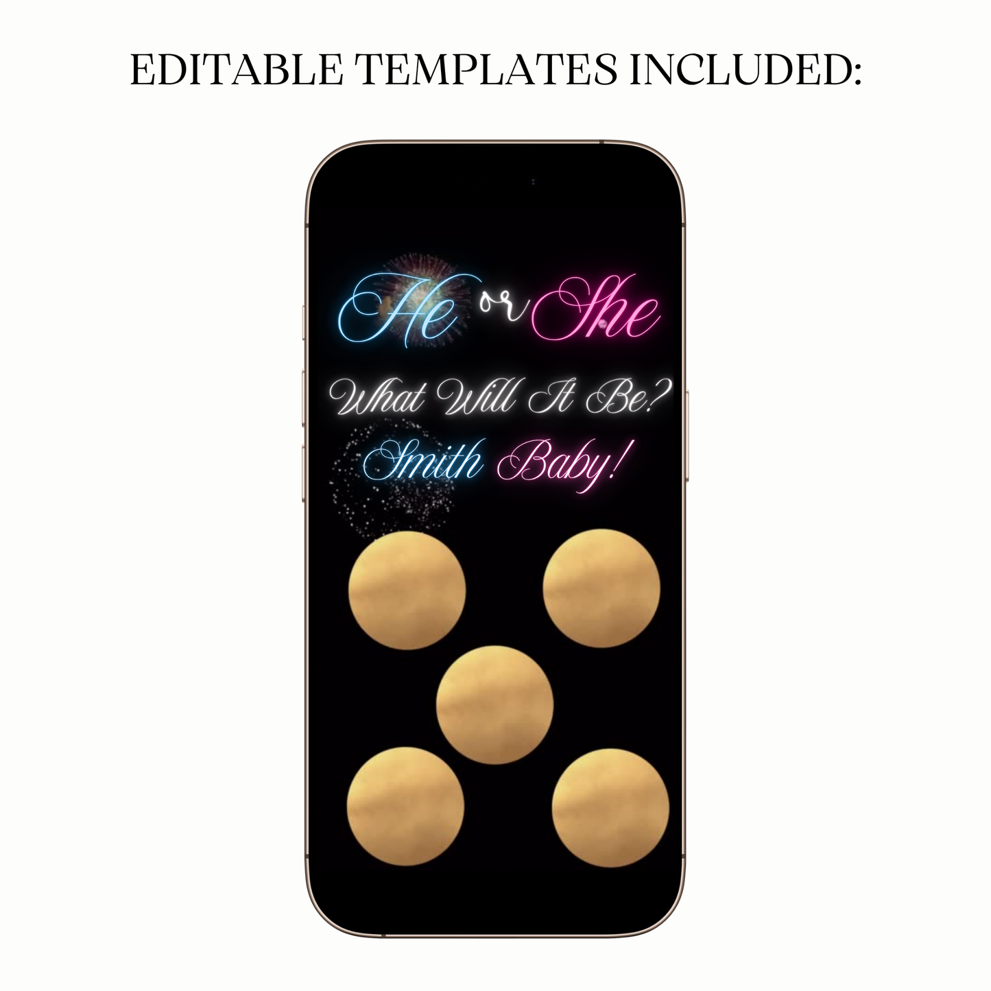 Editable gender reveal video invitation online