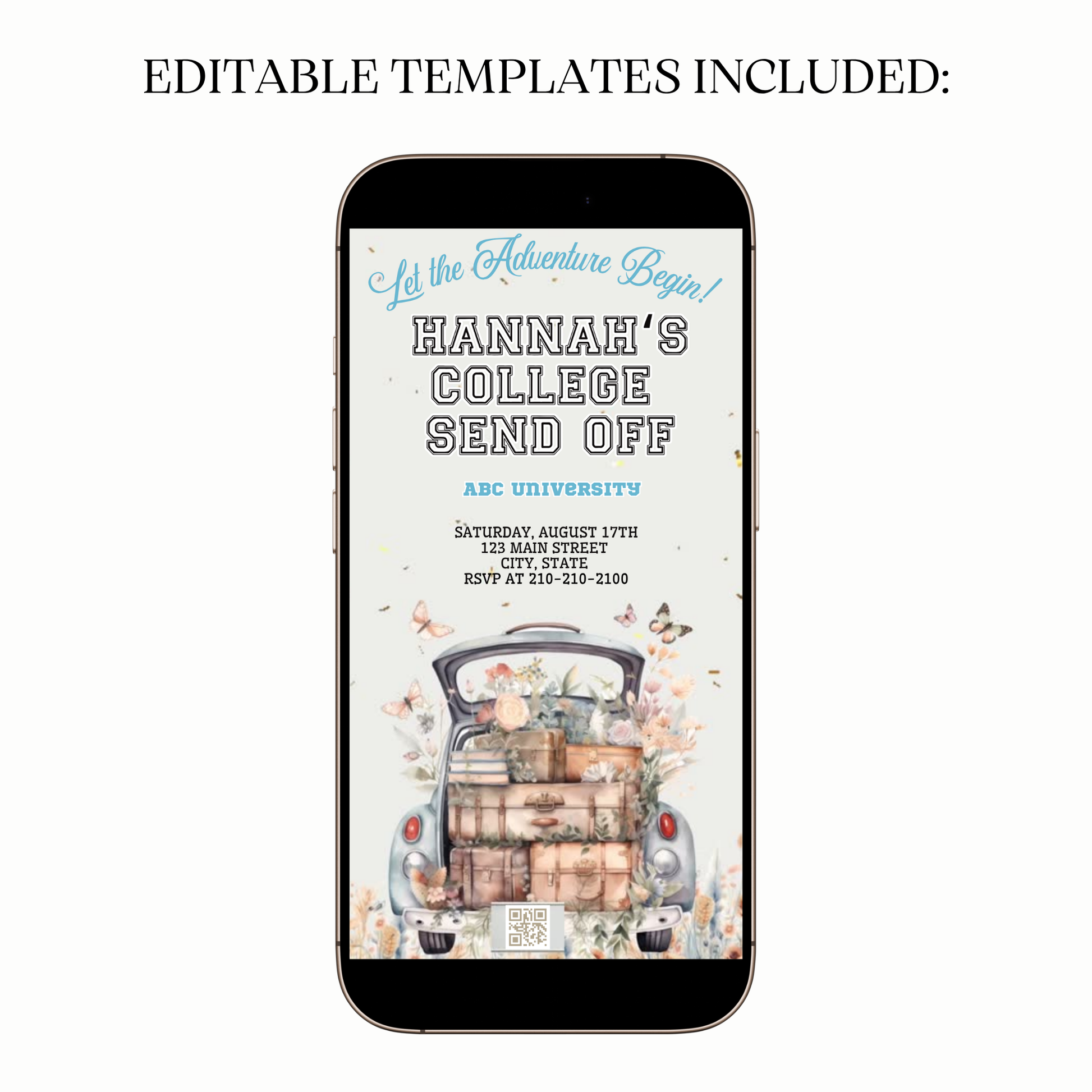 Floral Adventure Drive Digital Video Invitation for Mobile Sharing