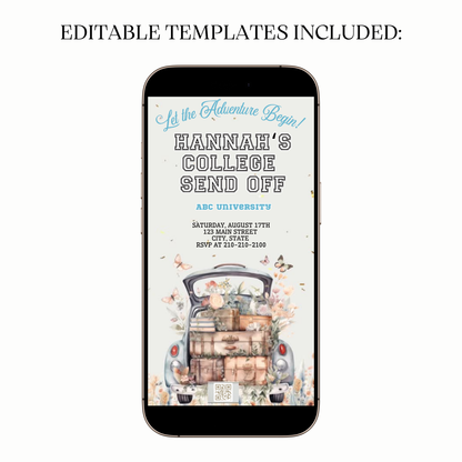 Floral Adventure Drive Digital Video Invitation for Mobile Sharing