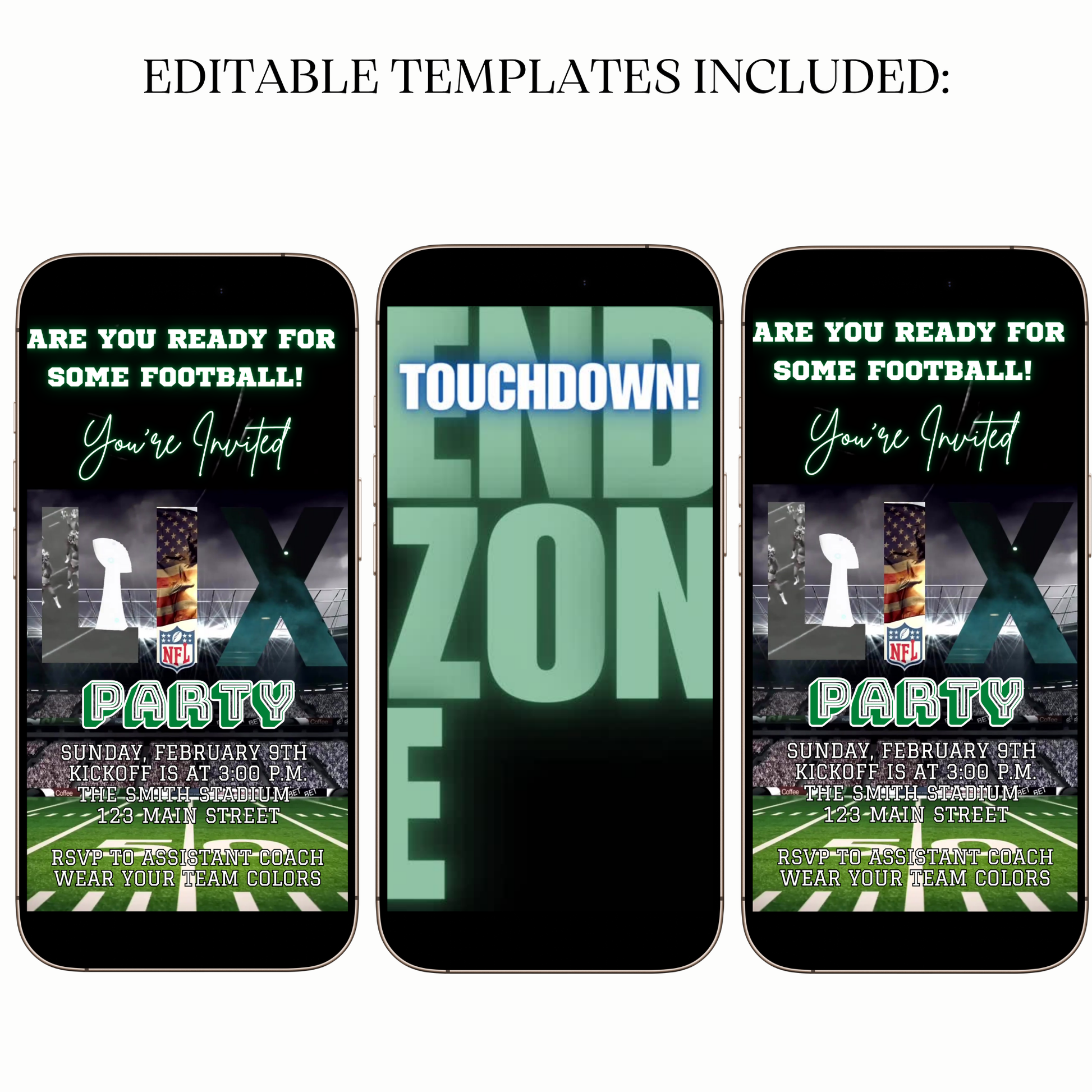 Digital Touchdown Football Video Invitation