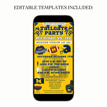 Digital Michigan stadium tailgate video invitation
