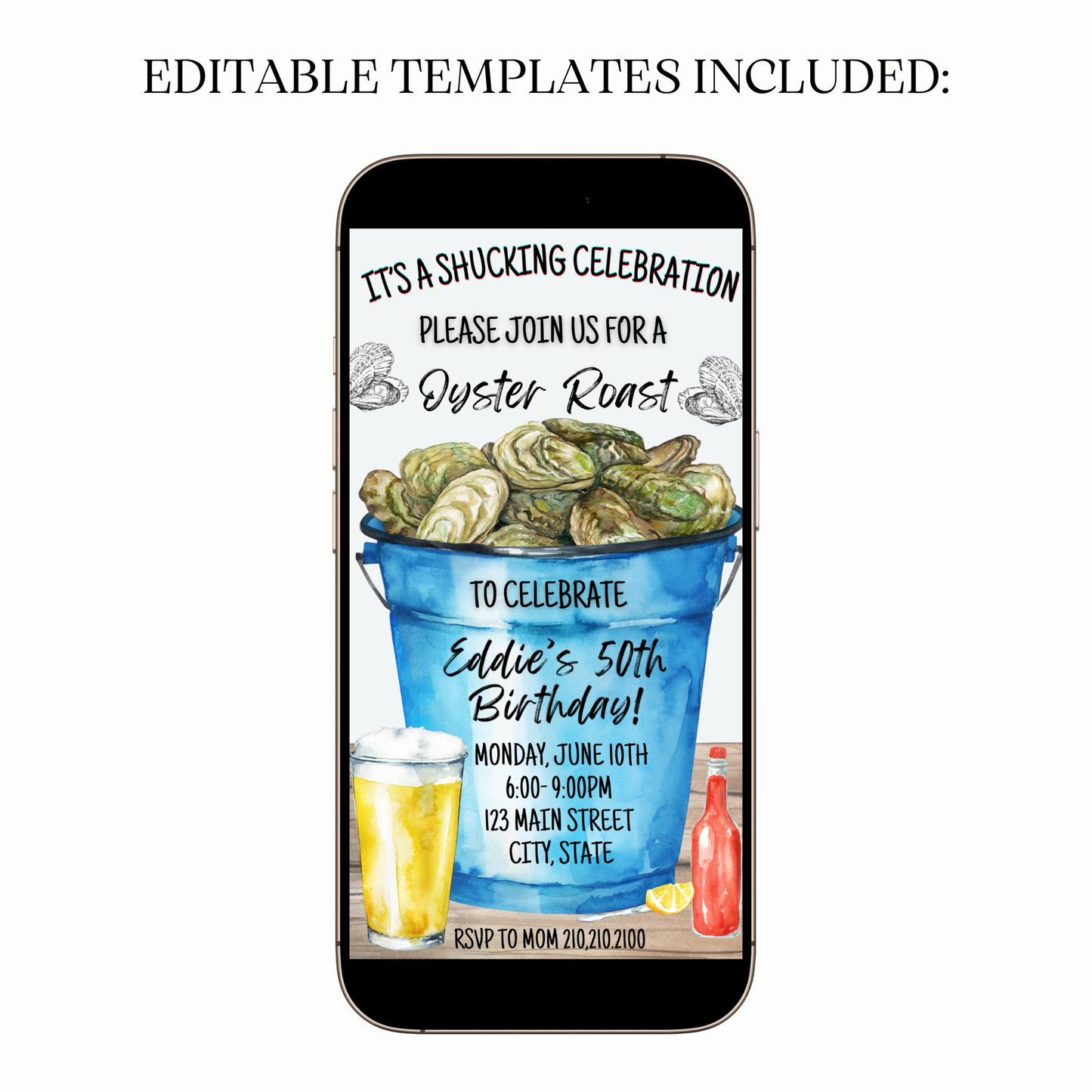 Coastal Seafood Boil Video Invitation for Mobile Sharing