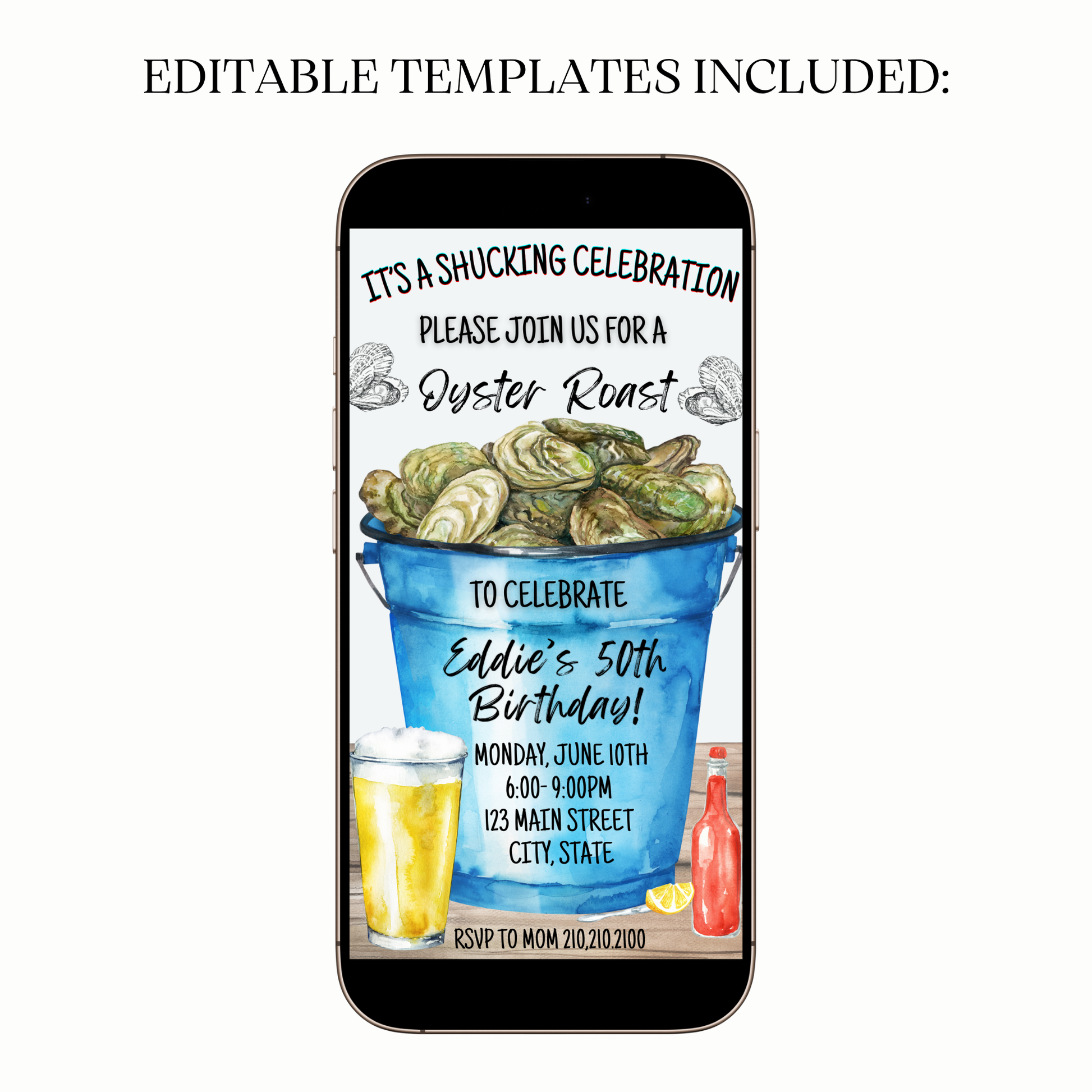 Coastal Seafood Boil Video Invitation for Mobile Sharing