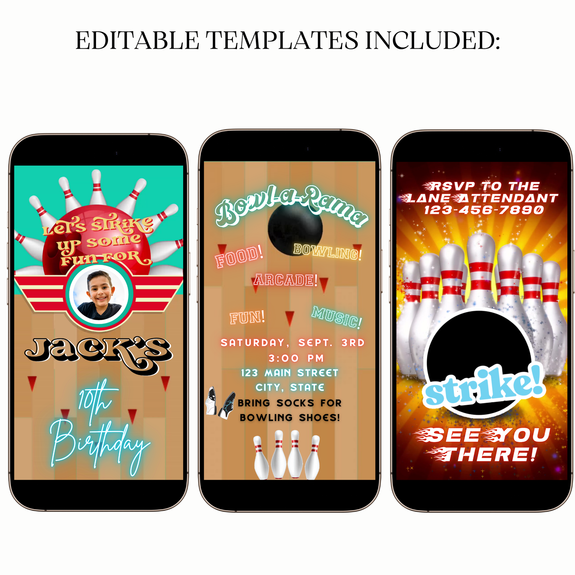 Digital Bowling Party Video Invitation