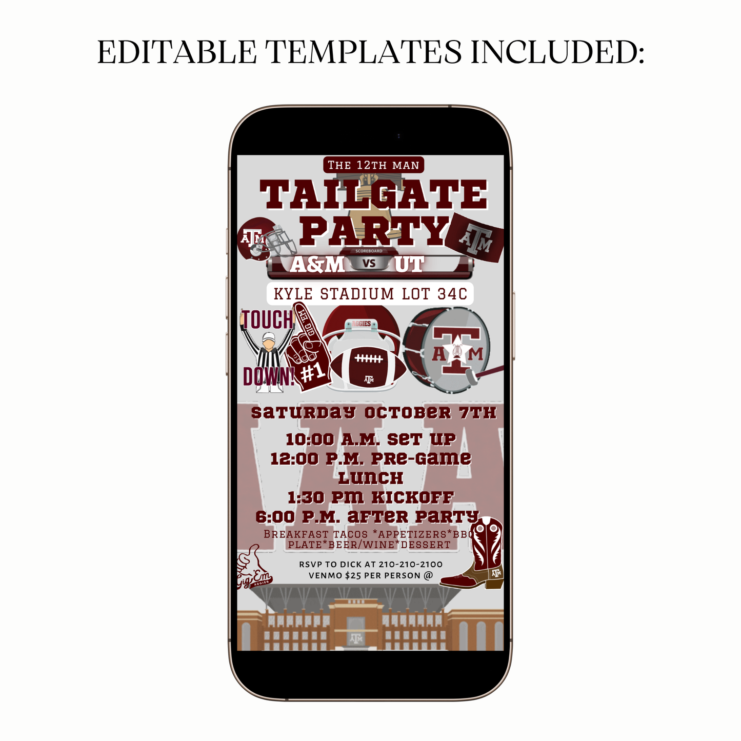 Digital Aggies football video invitation tailgate