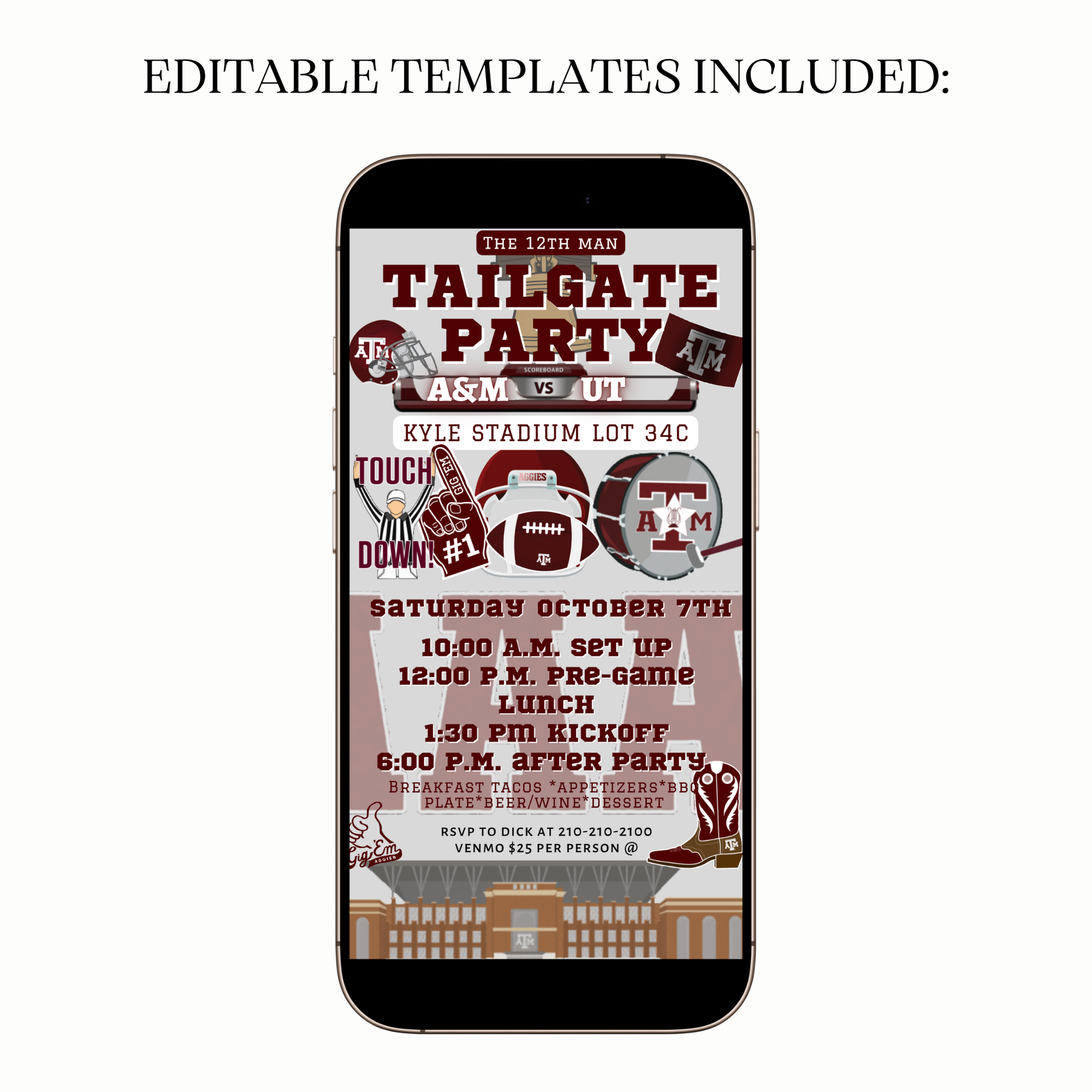 Digital Aggies football video invitation tailgate