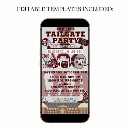 Digital Aggies football video invitation tailgate