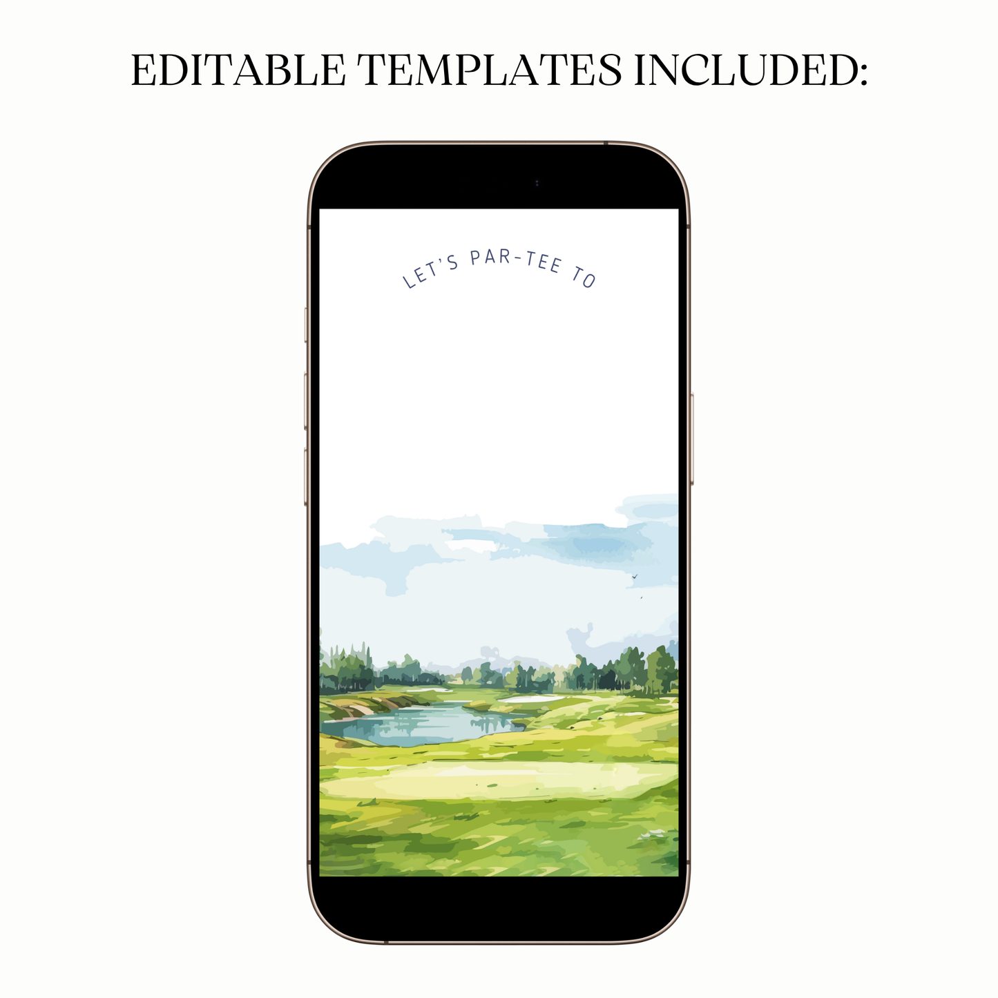 Digital golf party video invitation golf course design