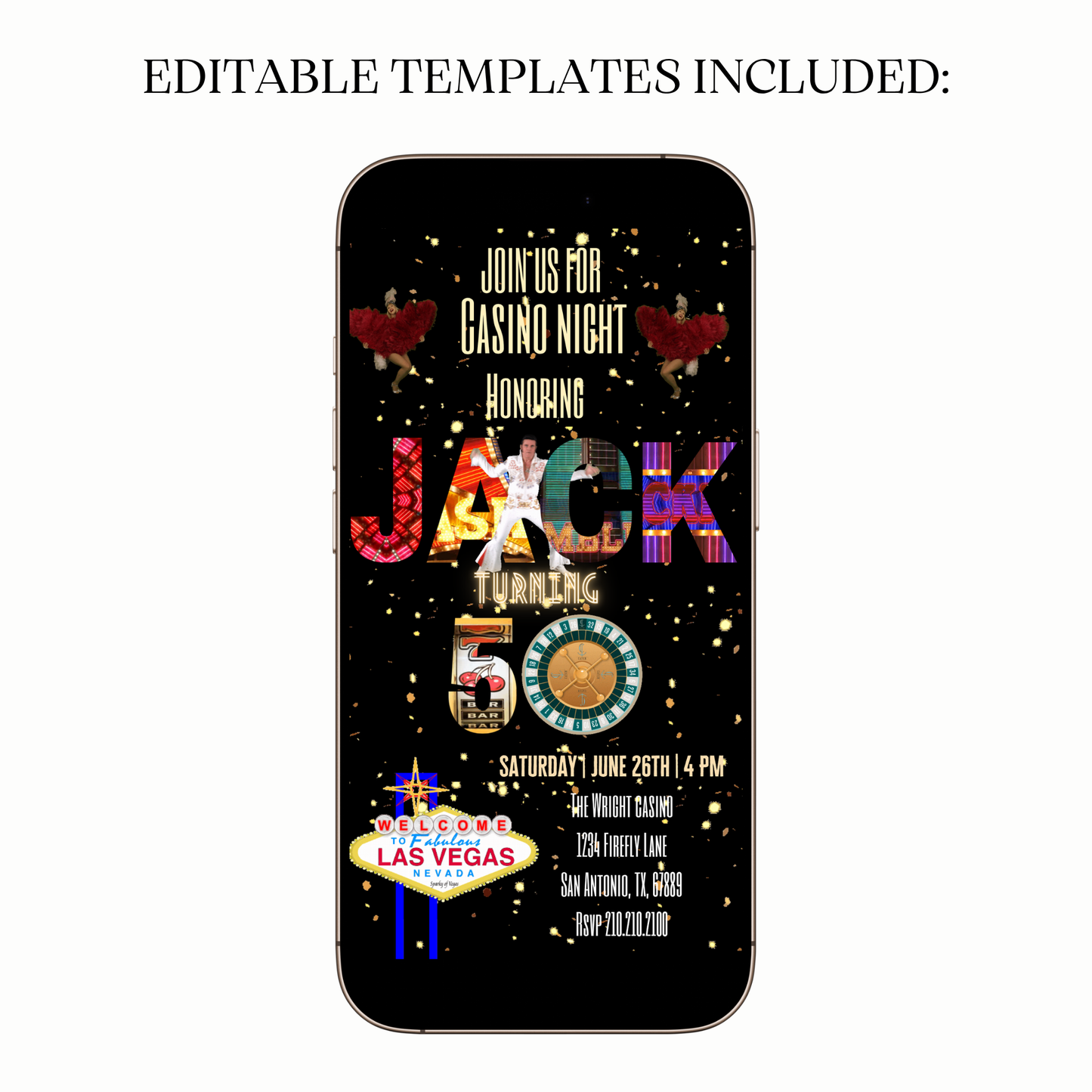 Las Vegas Casino Night Video Invitation for Mobile Sharing