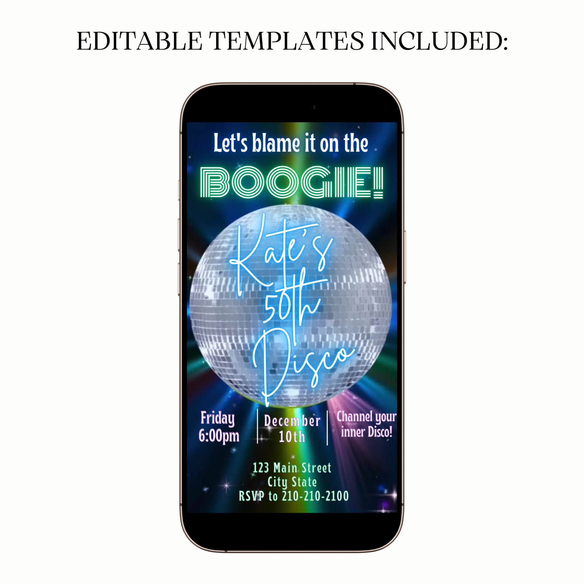 70s Boogie Night Video Invitation Template