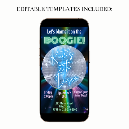 70s Boogie Night Video Invitation Template