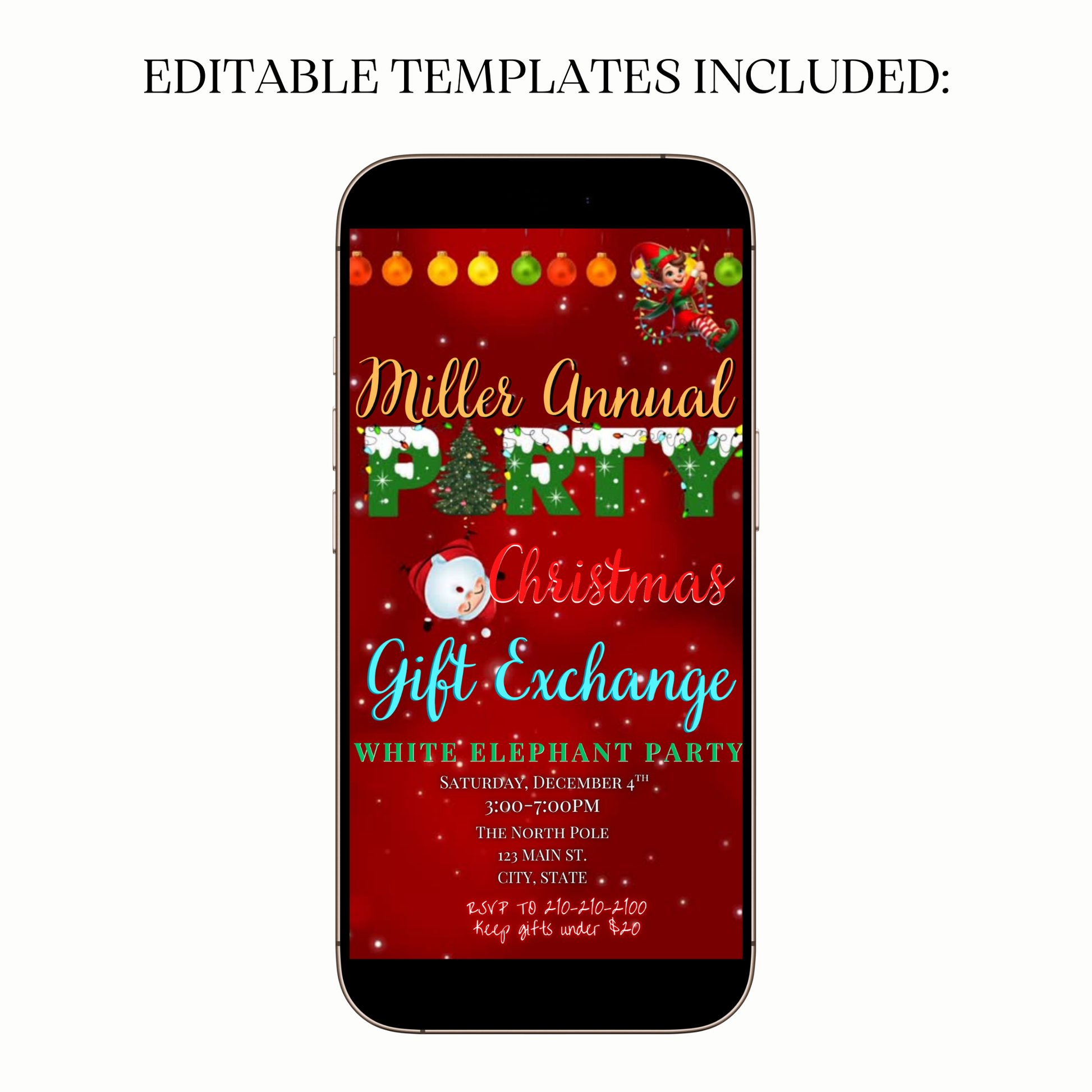 Seasonal elf party video invite shared on WhatsApp