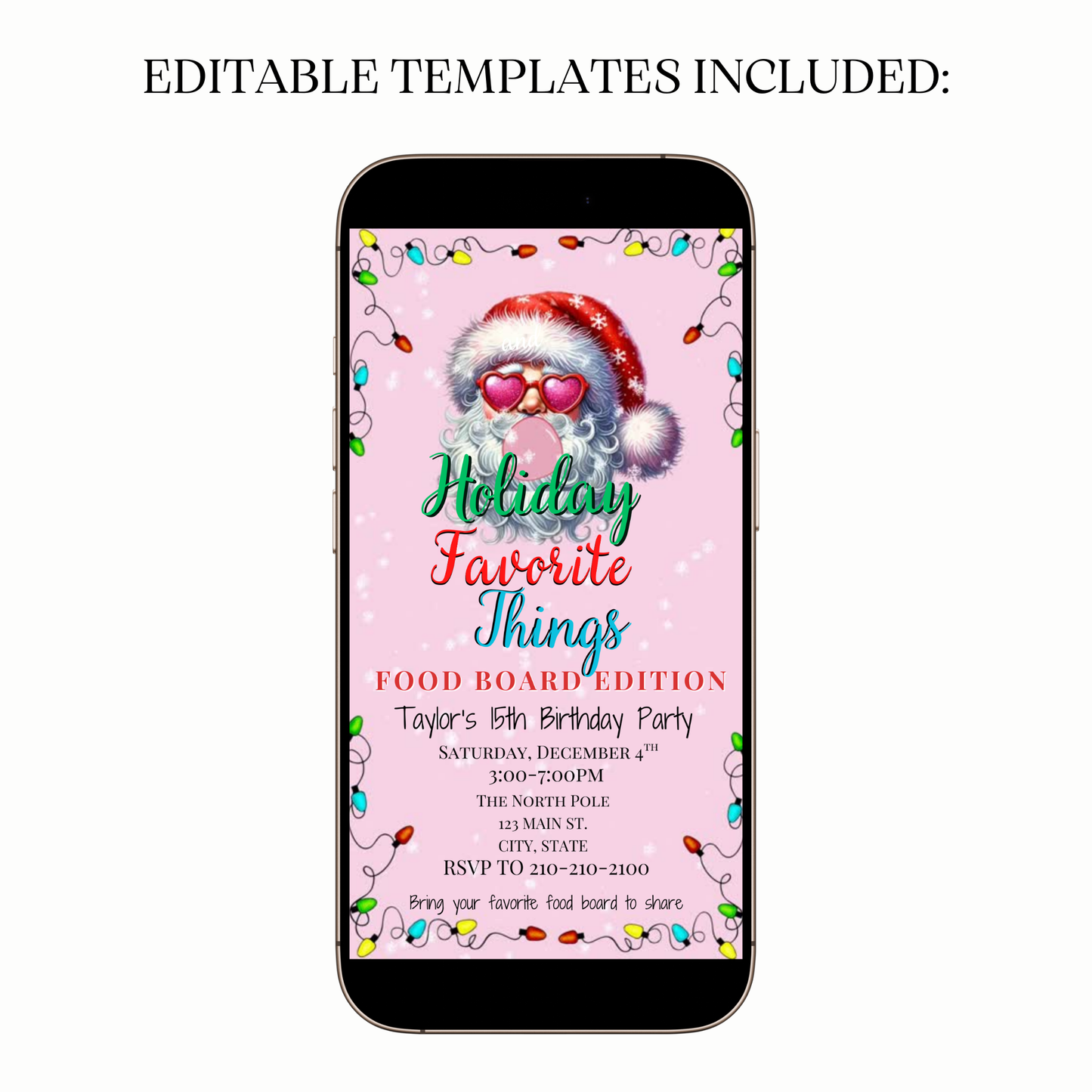 Santa Bubble Christmas digital invitation shared on WhatsApp