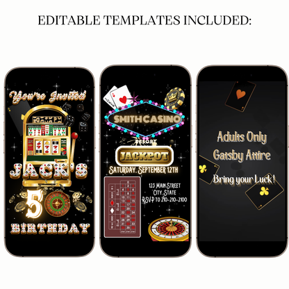 Vegas Theme Party Animated Evite MP4 Invite