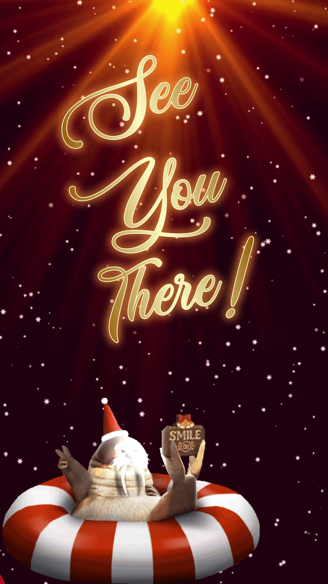 Santa party video invitation preview shown on laptop screen