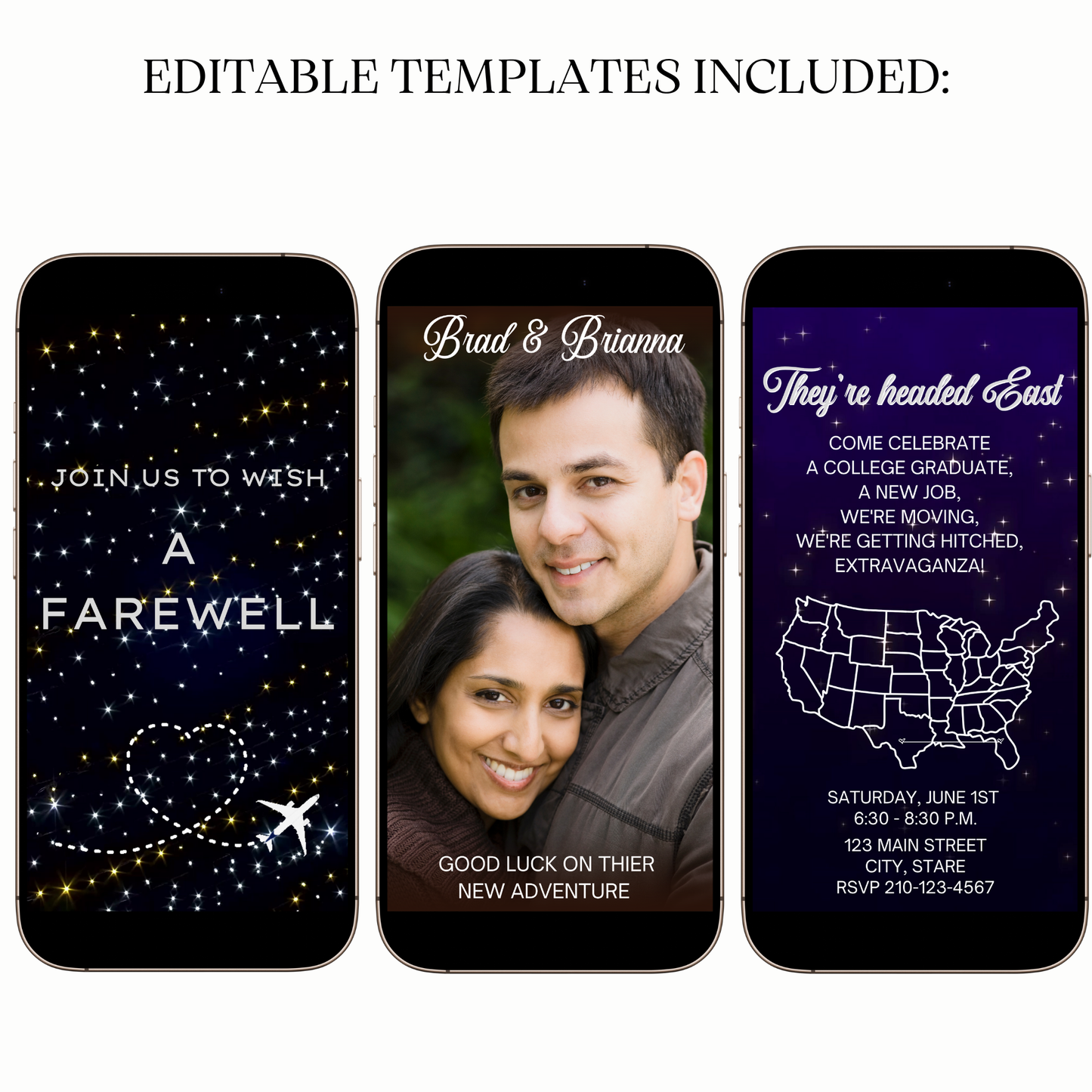 Farewell Party Video Invitation – Bon Voyage Animated Evite Template for Mobile Sharing